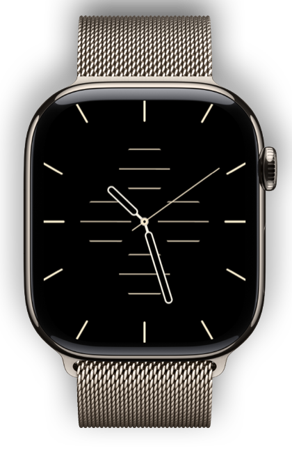 Analog watch face with fine lines